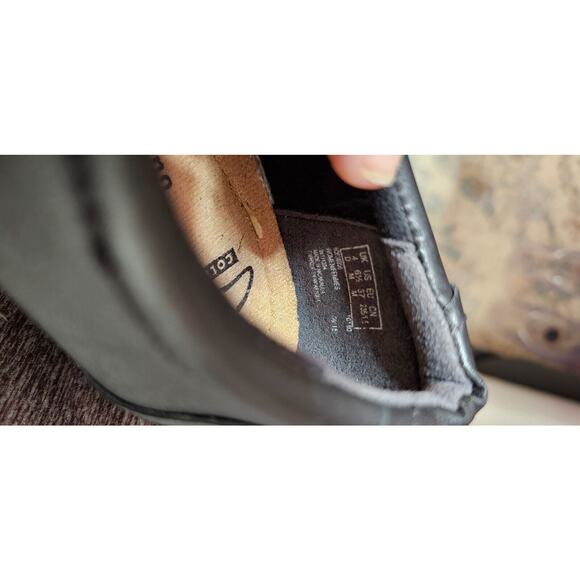 Collection By Clarks Comfort Womens Sz 6.5M Black Loafers Heels Side Zip - Picture 4 of 5